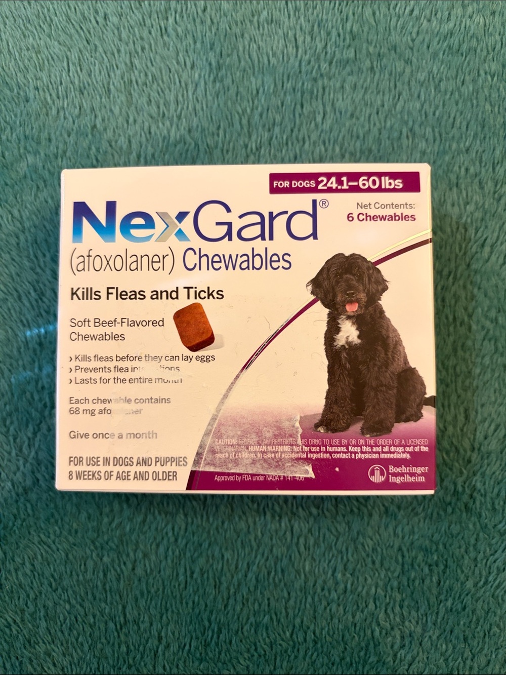 Nexgard Chewables for Dogs 24.1–60 lbs NIB